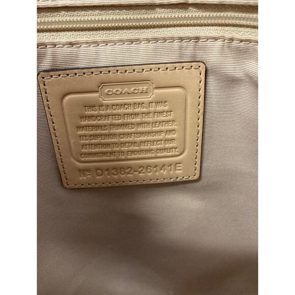 COACH METRO 26141E METALLIC GOLD LEATHER XL TOTE WEEKEND BAG - Picture 13 of 16